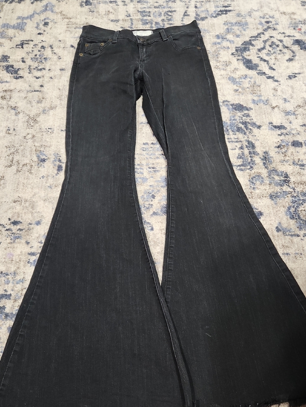 Free People Black Wide-Leg Flare Jeans